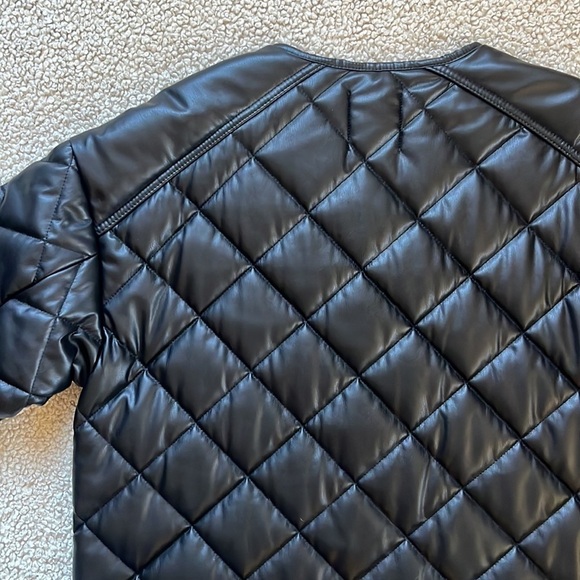 ZARA Quilted Faux Leather Longline Jacket Size XS - Picture 12 of 15
